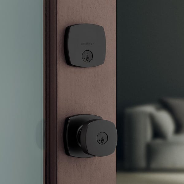 Arroyo Keyed Entry Knob and Single Cylinder Deadbolt Combo Pack featuring SmartKey Security in Matte Black