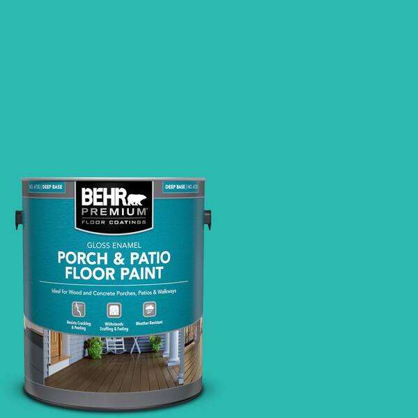 BEHR PREMIUM 1 gal. #P450-5 Island Aqua Gloss Enamel Interior/Exterior Porch and Patio Floor Paint