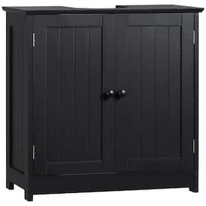 23.5 in. W x 11.75 in. D x 23.5 in. H Bath Vanity Cabinet without Top in Black, Bathroom Cabinet with 2 Doors and Shelf