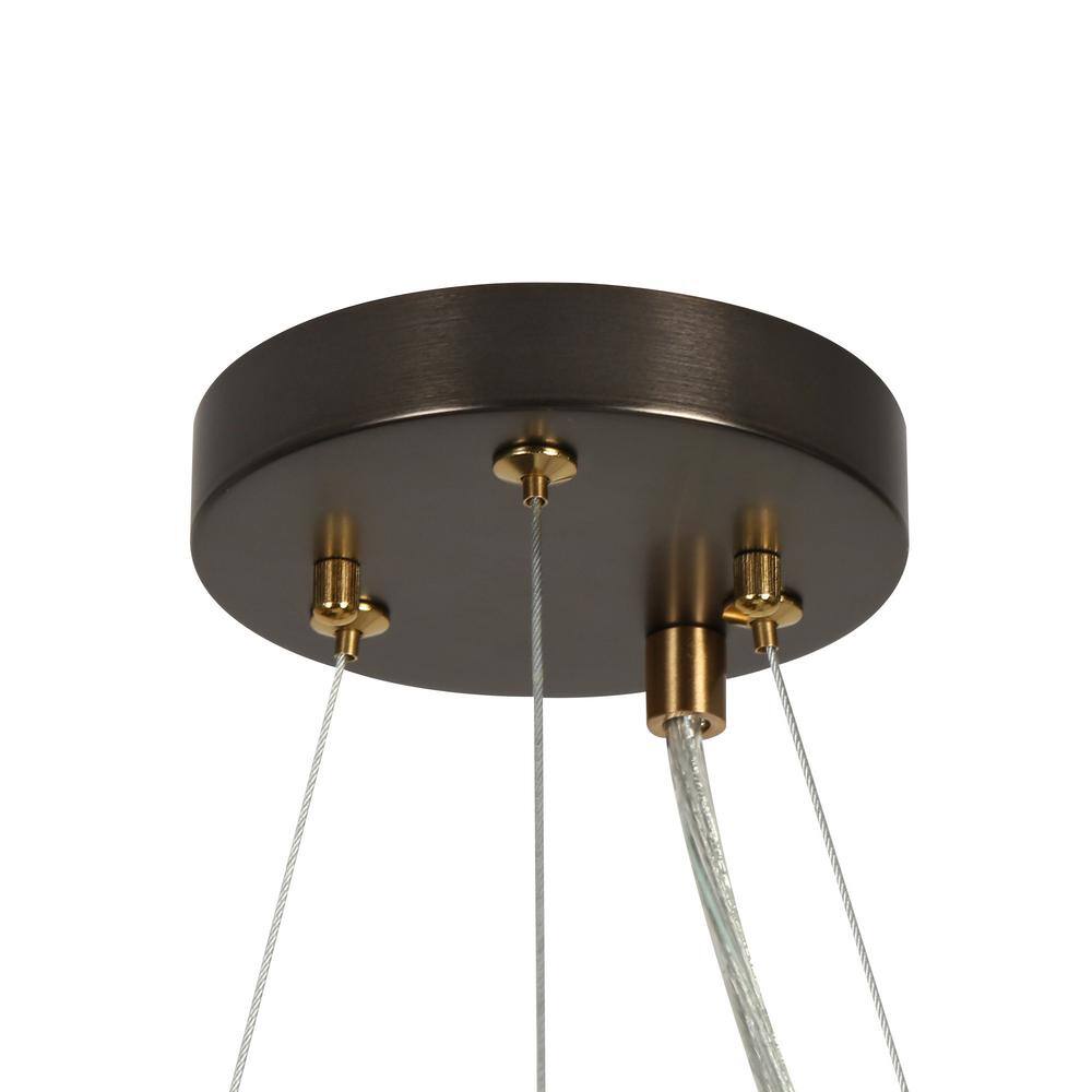 Modern Black and Gold 8-Light Crackled Glass Chandelier
