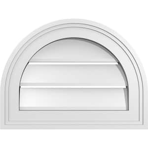 16 in. x 12 in. Round Top White PVC Paintable Gable Louver Vent Functional