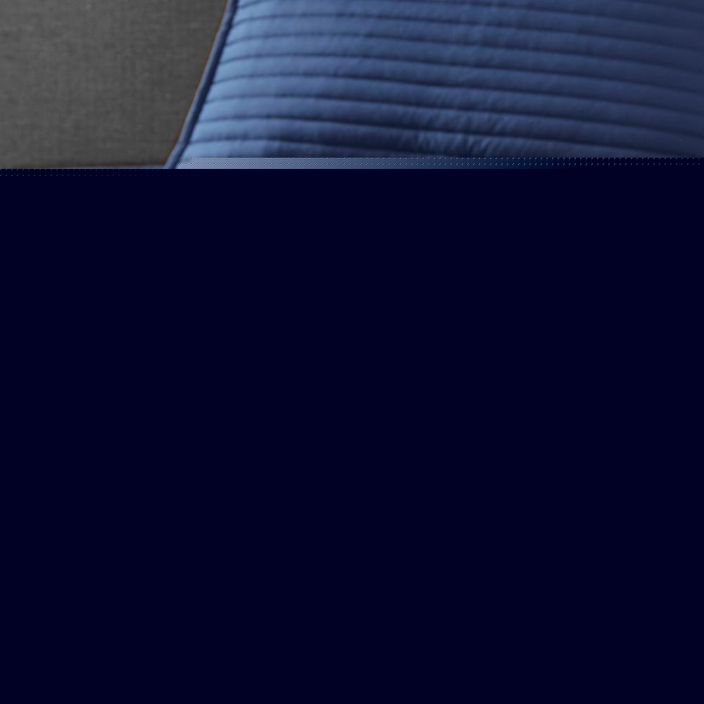King Blue Microfiber Reversible Comforter and Quilt Set