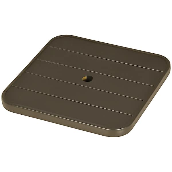 ATENGNES 19 in. Brown Beach Umbrella Table Tray, Slatted Instant Portable Beach Deck Tables for Swimming Pools, Patio, Garden