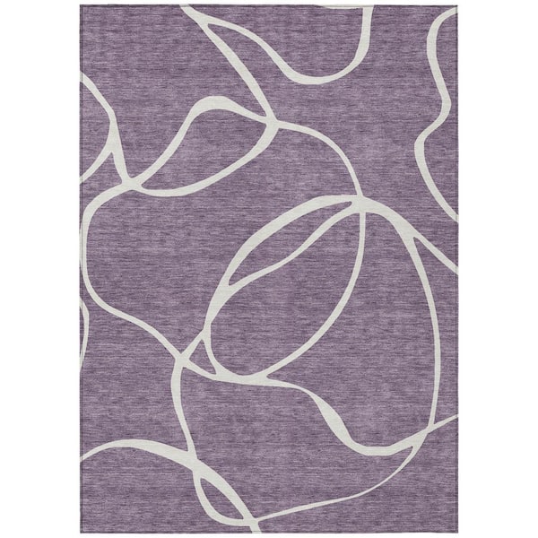 Chantille Machine Washable Indoor/Outdoor Abstract ACN999 Purple 5 ft. x 7 ft. 6 in. Area Rug
