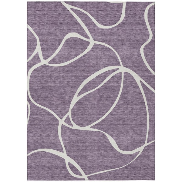 Chantille Machine Washable Indoor/Outdoor Abstract ACN999 Purple 8 ft. x 10 ft. Area Rug