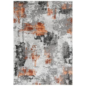 Craft Gray/Brown Doormat 2 ft. x 4 ft. Gradient Abstract Area Rug