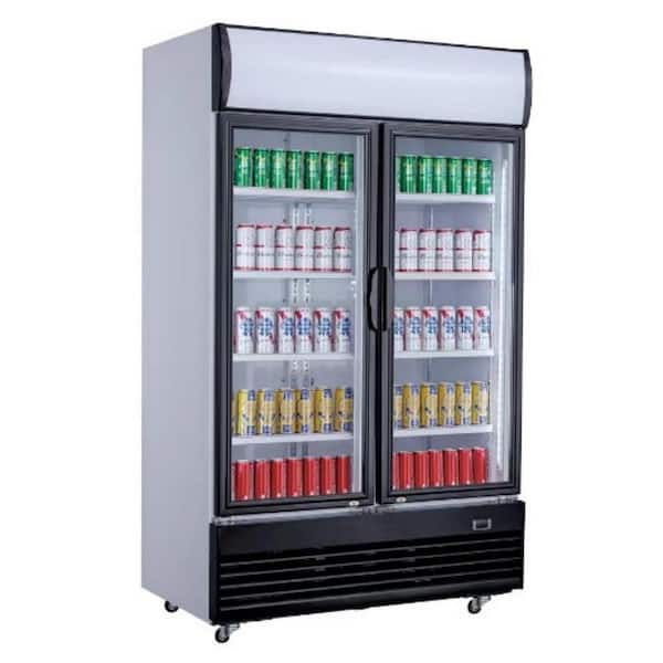 Cooler Depot 47 in. W 32 cu. ft. 2 Glass Door Merchandiser Auto Frost Reach In Upright Commercial Refrigerator Cooler in White