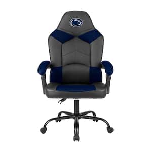 Penn State Oversized Black Polyurethane Office Chair with Reclining Back