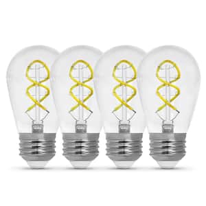 11-Watt Equivalent S Filament S14 String Light LED Light Bulb, Warm White 2100K (4-Pack)