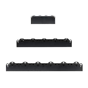 American Art Decor Scallop Metal Floating Shelves, 3 Pieces Picture Ledge Set, Black - 3 in. x 5 in. x 24 in.