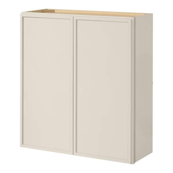 Leyton 33 in. W x 12 in. D x 36 in. H Ready to Assemble Plywood Shaker Slim Wall Kitchen Cabinet in Antique White