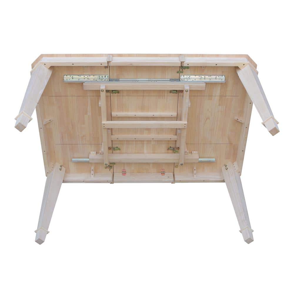 White Wood Extendable Rectangular Dining Table with Tapered Legs
