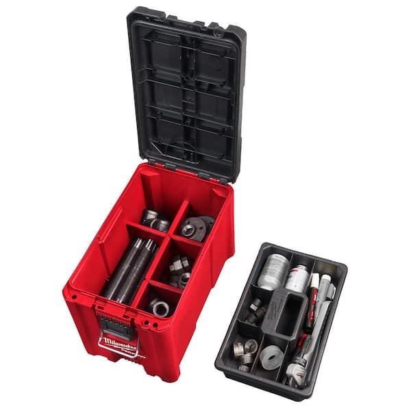 Milwaukee - PACKOUT 10 in. Compact Portable Tool Box with Adjustable Dividers and Interior Storage Tray