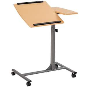 18 in. Rectangular Beige Laptop Desk with Adjustable Height Feature