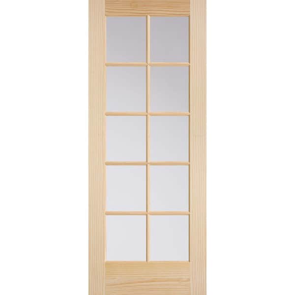 Masonite 32 in. x 80 in. 10-Lite Solid-Core Smooth Unfinished Pine Veneer Composite Interior Door Slab