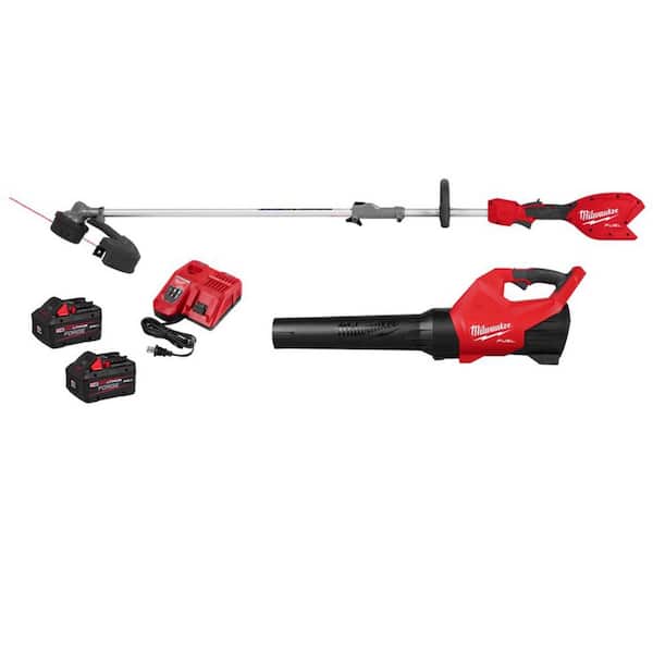 M18 FUEL 18V 16 in. Brushless Cordless QUIK-LOK String Trimmer/Blower Combo Kit w/ (2) 8.0 Ah FORGE Batteries, Charger