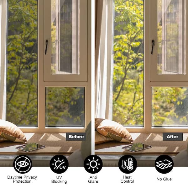 ilemong 35.4 in. W x 196.85 in. L Mirrored One Way Window Film