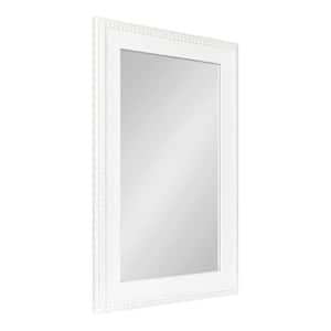 Strahm 24.00 in. W x 36.00 in. H Rectangle Wood White Framed Traditional Wall Mirror
