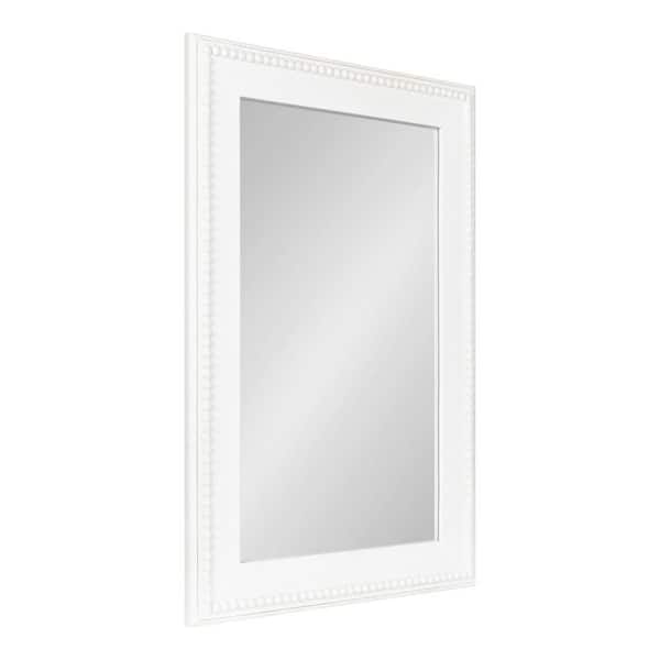 Kate and Laurel Strahm 24.00 in. W x 36.00 in. H Rectangle Wood White Framed Traditional Wall Mirror