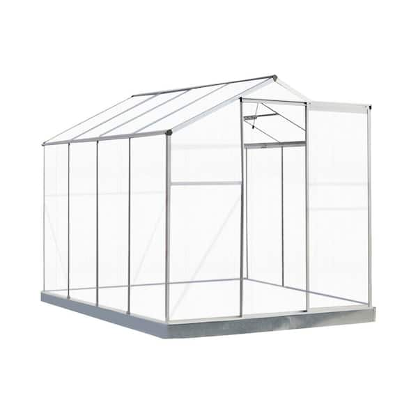 Sudzendf 74.8 in. W x 99.8 in. D x 78.74 in. H Polycarbonate Heavy-Duty Walk-in Greenhouse in Silver