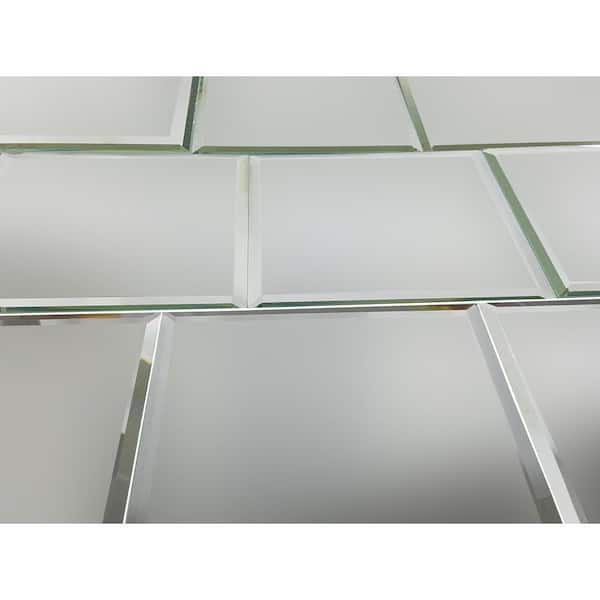 Reflections 2 in. x 4 in. Diamond Grade Glass Mirror Beveled Brick Mosaic Decorative Kitchen & Bathroom Wall Tile Abolos