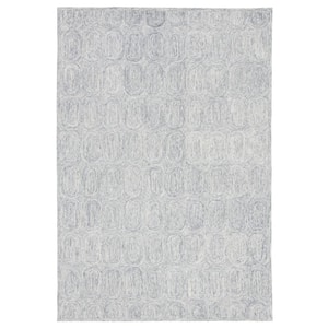 Metro Grey 8 ft. x 10 ft. Geometric Solid Color Area Rug
