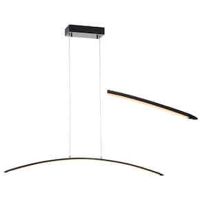 Roxanna 41.5 in. Dimmable Adjustable Integrated LED Black Metal Linear Pendant