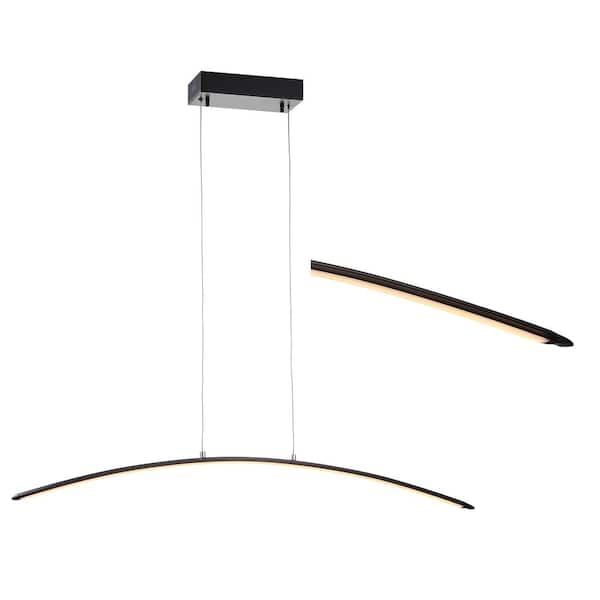 Roxanna 41.5 in. Dimmable Adjustable Integrated LED Black Metal Linear Pendant