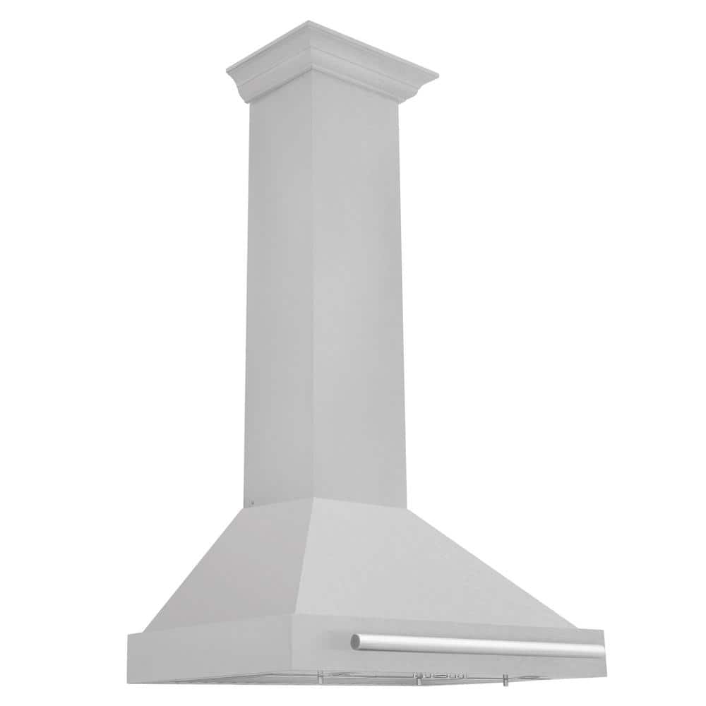 30 in. Convertible Satin Stainless Steel Wall Mount Range Hood with Stainless Steel Handle