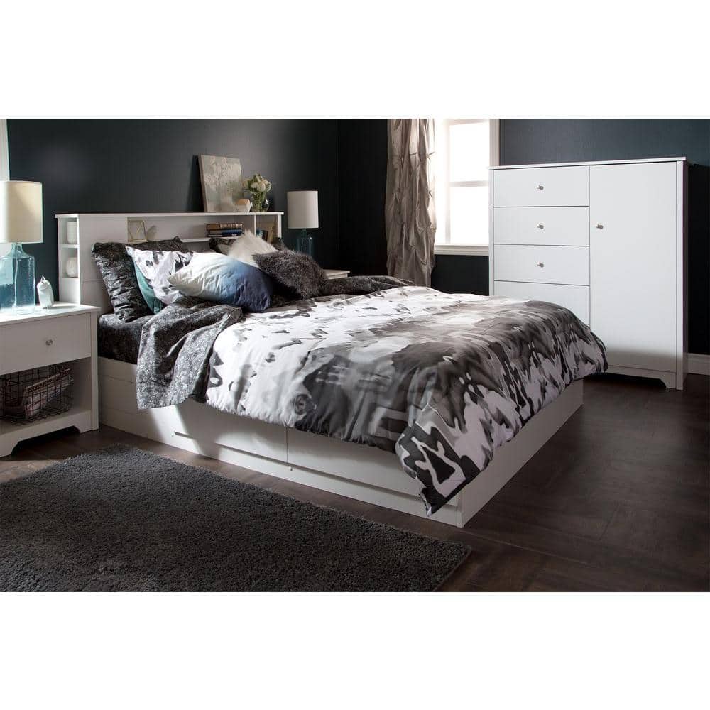 White Laminated Particleboard Contemporary Chest with 5 Drawers