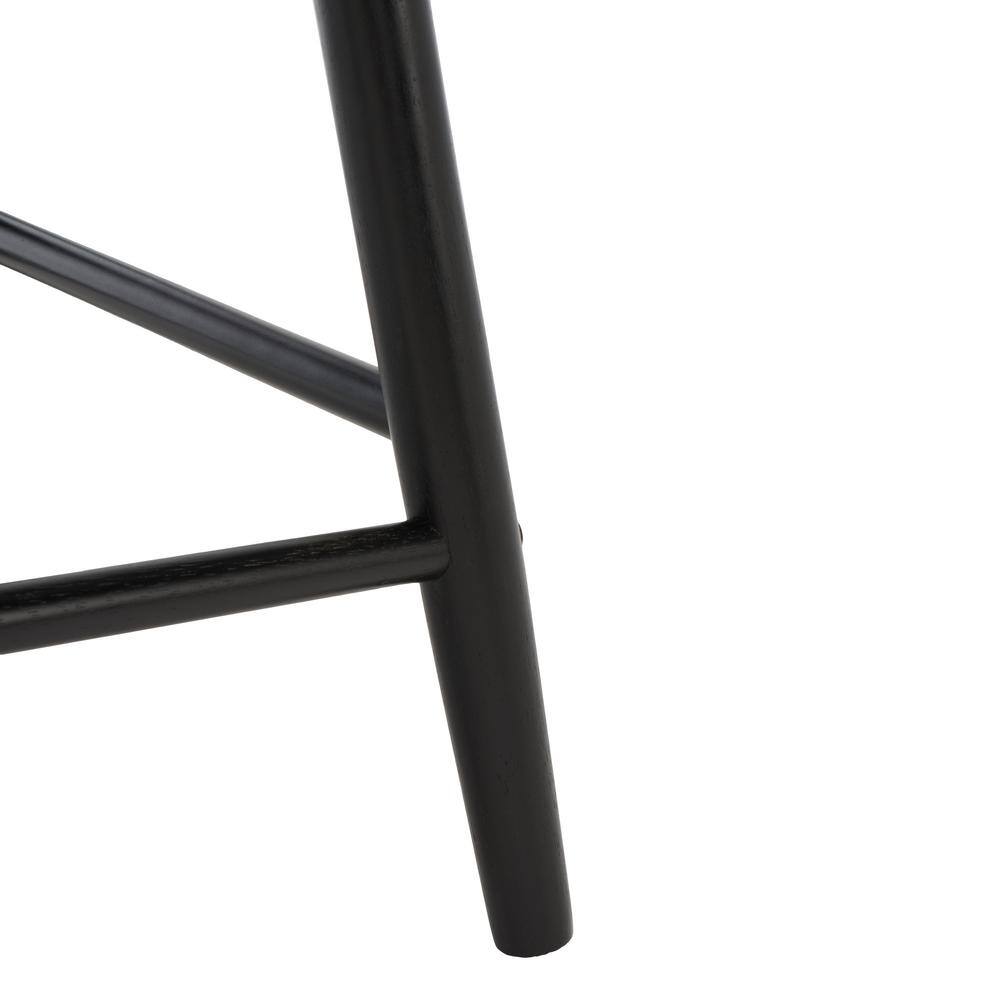 Black Swivel Backless Wood and Metal Counter Stool