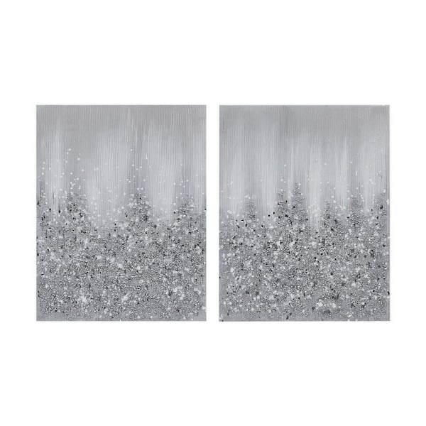 Anky 2-Piece Unframed Art Print 28 in. x 22 in. Heavily Embellished Canvas Wall Art Set