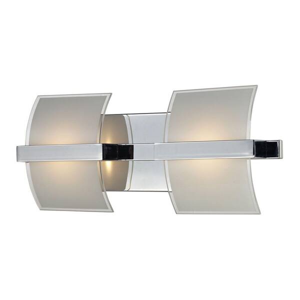 Titan Lighting Epsom 2-Light Chrome Wall Mount Bath Bar Light
