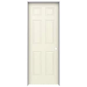 28 in. x 80 in. Colonist Vanilla Painted Left-Hand Smooth Solid Core Molded Composite MDF Single Prehung Interior Door