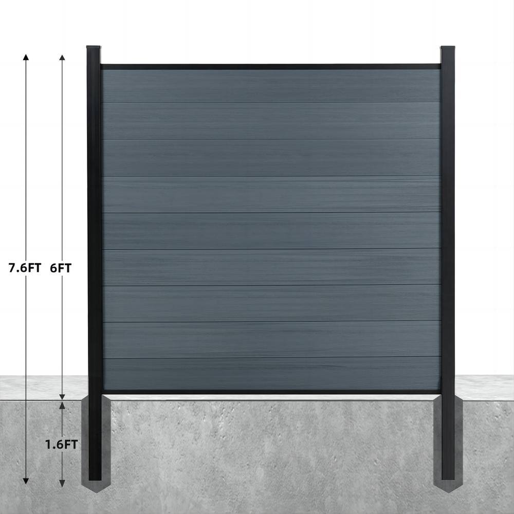 7.6 ft. H x 6 ft. W Grey Composite Horizontal Fence Panel with One Alu Post price history on PriceWatchPro