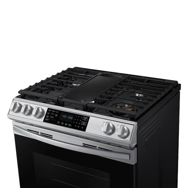 New Samsung 30-in 5 Burners 6-cu ft Self-Cleaning Air Fry
