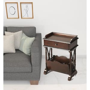 15 in. Dark Brown Rectangle MDF End Table