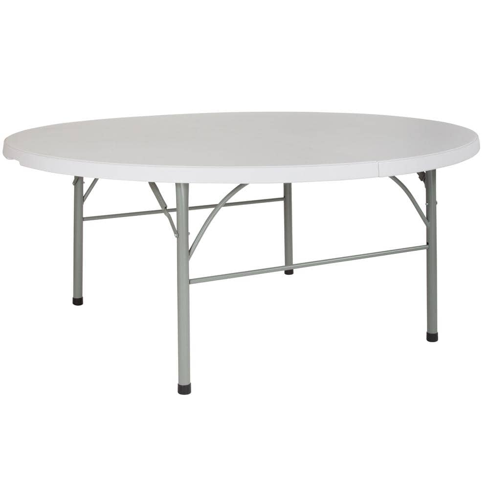 Carnegy Avenue 71 In Granite White Plastic Tabletop Metal Frame Folding Table Cga Rb 20745 Gr 1311