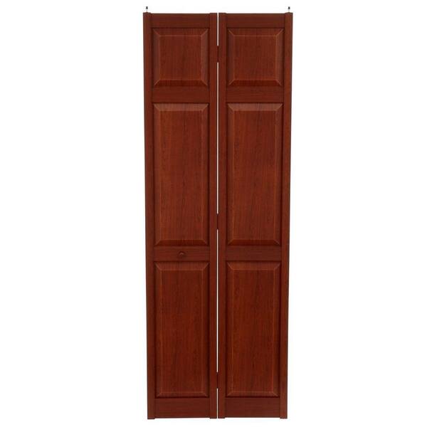 Home Fashion Technologies 28 in. x 80 in. 6-Panel Cherry PVC Composite Interior Bi-fold Door