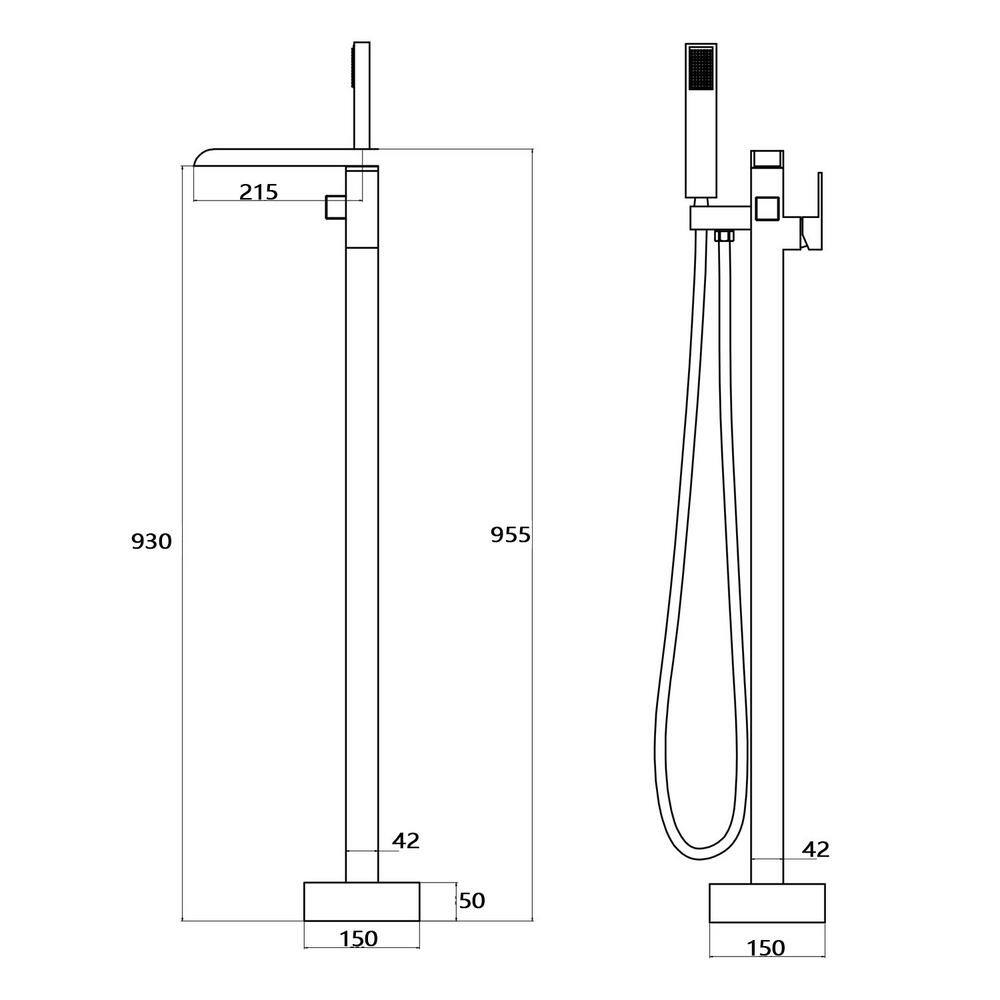 1 Handle Bathroom Freestanding Tub Filler with Diverter