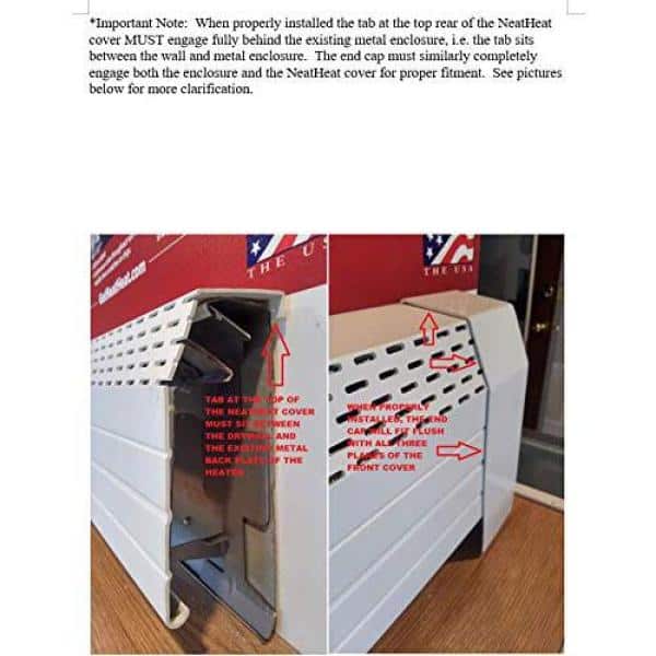 Tall White Polymer Right End Cap for Baseboard Heater