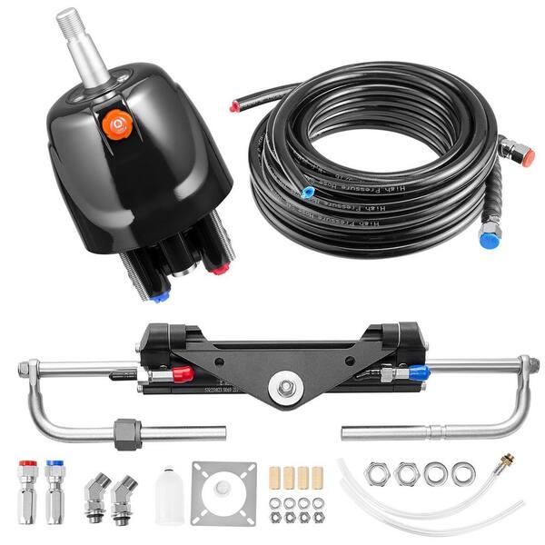 Hydraulic Steering Kit, with 6.9 MPa/1,000 psi Helm Pump, Two-Way Lock Cylinder, and 20 ft. High-Strength Hoses, 150 HP