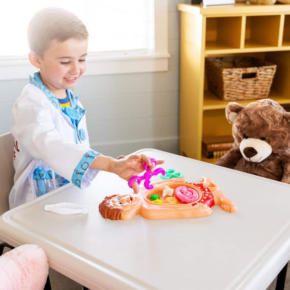 Almond Square Metal and Plastic Kids Folding Table