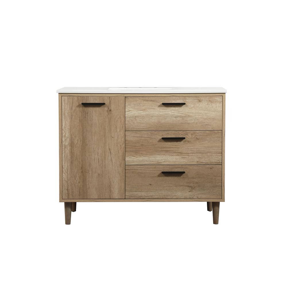 Timeless Home 42 in. W x 22 in. D x 34 in. H Bath Vanity in Natural Oak wit
