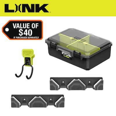LINK Compact Tool Storage Essentials Kit SB with (1) Link Acc Rail (1) Med 13 in Slide Box Parts Org (1) Rev Tool Hook