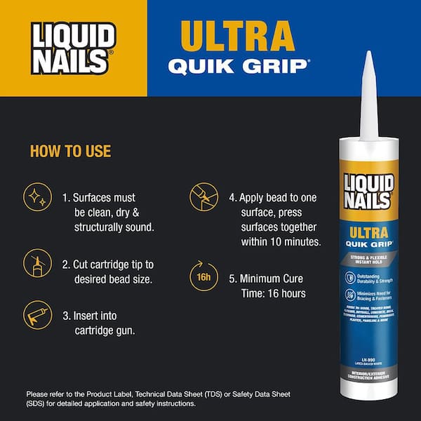 Liquid Nails Ultra Quik Grip 10 oz. White Interior and Exterior
