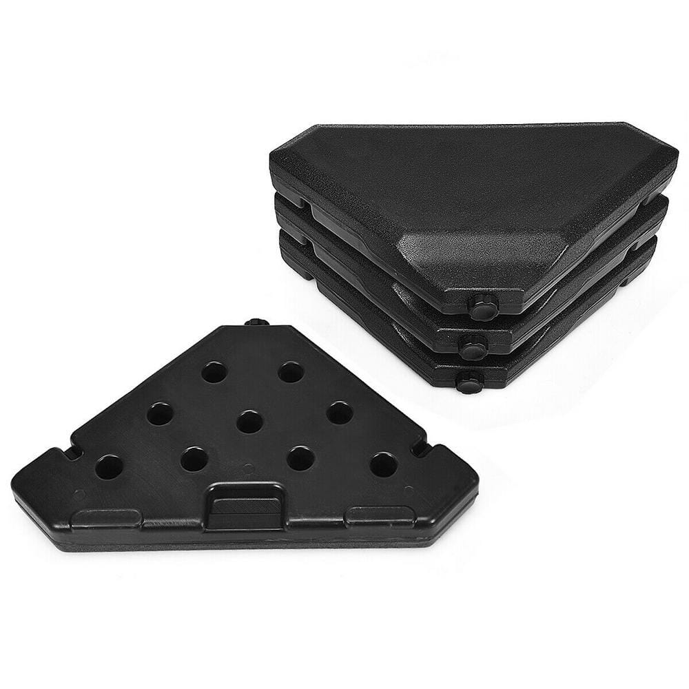 Black Triangular Plastic Outdoor Umbrella Base Set