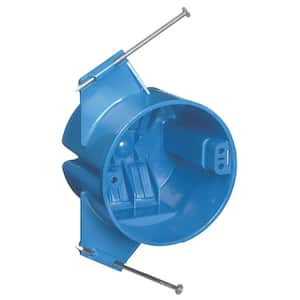18 cu. in. Blue Polycarbonate Round New Work Ceiling Electrical Box