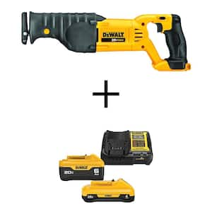 20V MAX Cordless Reciprocating Saw, (1) 20V 6.0Ah and (1) 20V 4.0Ah Batteries, and Charger