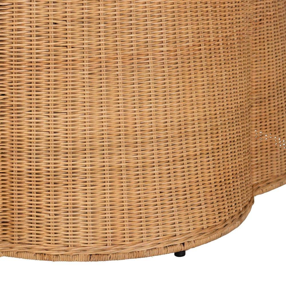 Palm Honey Round Handwoven Rattan Coffee Table